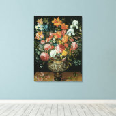 花瓶の中のバロック時代の静物花 キャンバスプリント (インサイチュ (ウッドフロア))