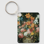 花瓶の中のバロック様式の静物画 - 古代の花 キーホルダー (正面)
