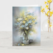 花瓶の中の夢のような花ありがとう カード (黄色い花)