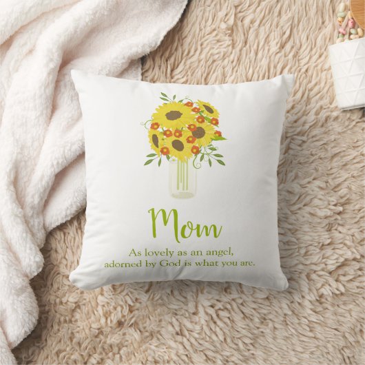 花瓶の中の愛らしいひまわり クッション (ブランケット)