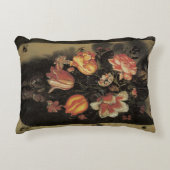 花瓶の中の花、ヴィンテージバロックフローラ静物 アクセントクッション (正面)