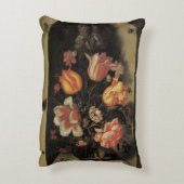 花瓶の中の花、ヴィンテージバロックフローラ静物 アクセントクッション (裏面(縦))