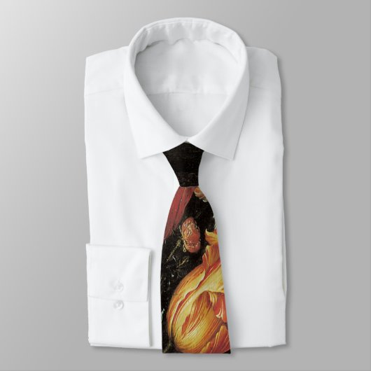 花瓶の中の花、ヴィンテージバロックフローラ静物 ネクタイ (タイ)