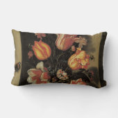 花瓶の中の花、ヴィンテージバロックフローラ静物 ランバークッション (裏面)