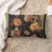 花瓶の中の花、ヴィンテージバロックフローラ静物 ランバークッション (ブランケット)