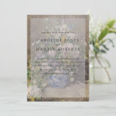 花瓶の中の花。ヴィンテージ油のキャンバス。ファインアート 招待状 (スタンド正面)