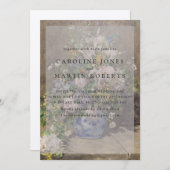 花瓶の中の花。ヴィンテージ油のキャンバス。ファインアート 招待状 (正面/裏面)