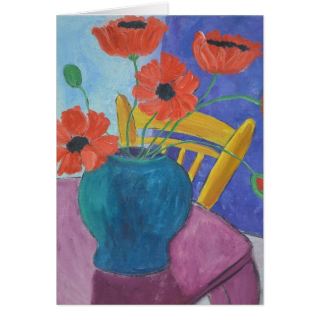 花瓶の中の赤いポピー絵画ズ (正面)