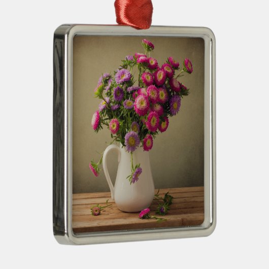 花瓶の中の野生の花オーナメント メタルオーナメント (右)