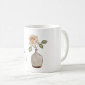 花瓶の可愛いピーチバラ コーヒーマグカップ (正面右)