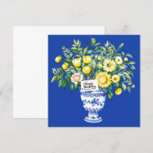 花瓶の可愛らしい花。水彩画。誕生日 シーズンカード (正面/裏面)