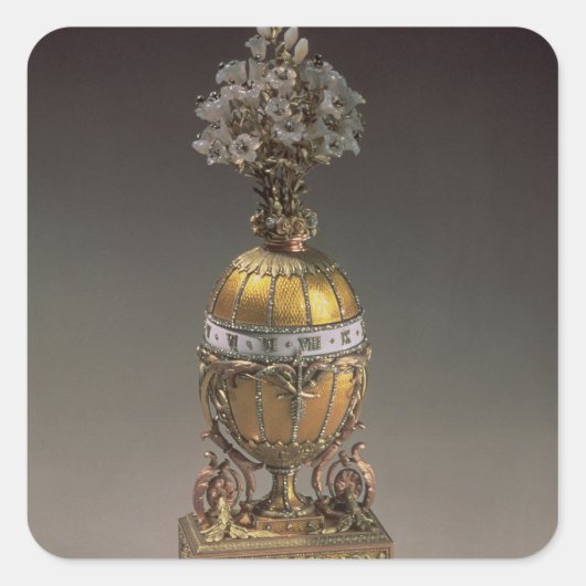 花瓶の型枠の復活祭の卵 スクエアシール (正面)