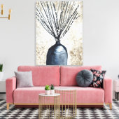 花瓶の水彩柳 キャンバスプリント (インサイチュ (リビング))