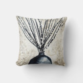 花瓶の水彩柳 クッション (正面)