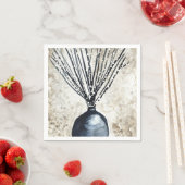 花瓶の水彩柳 スタンダードカクテルナプキン (インサイチュ)