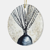 花瓶の水彩柳 セラミックオーナメント (左)