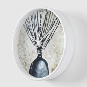 花瓶の水彩柳 壁時計 (傾斜)