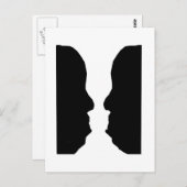 花瓶の男の光学錯覚 ポストカード (正面/裏面)