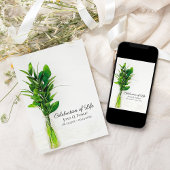 花瓶の緑のお祝いメモリアル 招待状