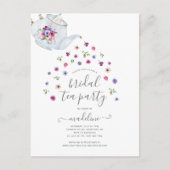 花瓶の花のブライダルシャワーティーパーティー招待状 ポストカード (正面)