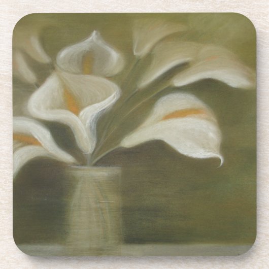 花瓶の花を切り芸術的たCalla コースター (正面)