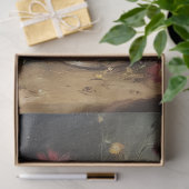 花瓶の花ヴィンテージ油絵のデコパージュ 薄葉紙