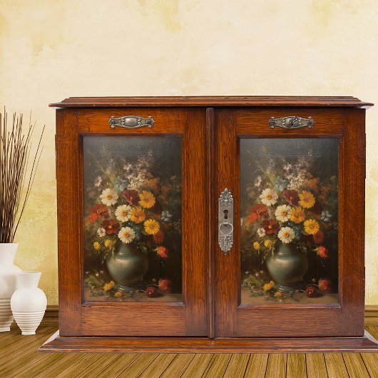 花瓶の花ヴィンテージ油絵のデコパージュ 薄葉紙