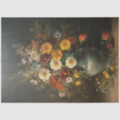 花瓶の花ヴィンテージ油絵のデコパージュ 薄葉紙 (正面)