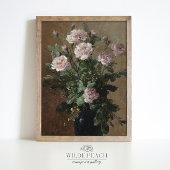 花瓶の花束のバラ絵画ヴィンテージ ポスター