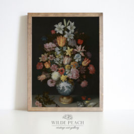 花瓶の花束のヴィンテージ絵画 ポスター