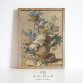 花瓶の花束の春の花絵画ヴィンテージ ポスター