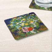 花瓶の花束ファン・ゴッホ スクエアペーパーコースター (アングル)