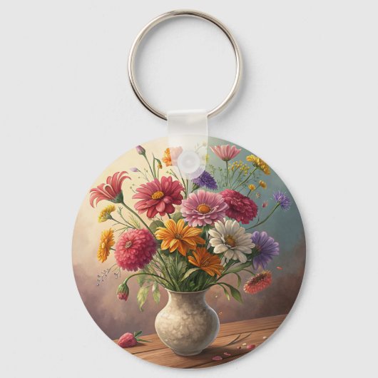 花瓶の花 キーホルダー (正面)