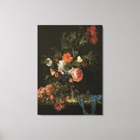 花瓶の花、バロック様式の静物画 キャンバスプリント (正面)
