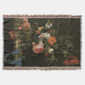 花瓶の花、バロック様式の静物画 スローブランケット (正面)