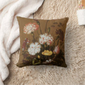 花瓶の花 フラワースティルライフ ヴィンテージバロック クッション (ブランケット)