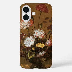 花瓶の花 フラワースティルライフ、ヴィンテージバロック iPhone 16ケース
