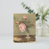 花瓶の花 ロマンチックアート ポストカード (スタンド正面)