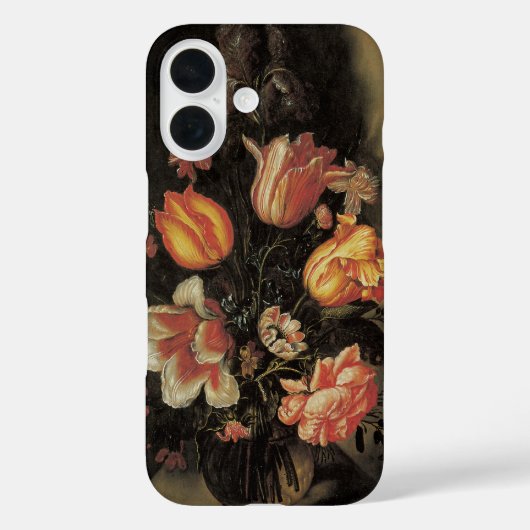 花瓶の花、ヴィンテージ バロック フラワースティルライフ Case-Mate iPhoneケース (裏面)