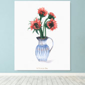 花瓶の花 水彩画 キャンバスプリント (インサイチュ (ウッドフロア))