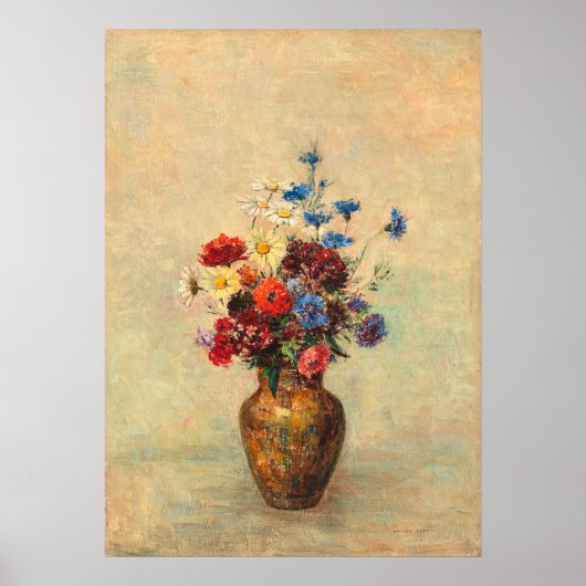 花瓶の花（1910年） by Odilon Redon ポスター (正面)