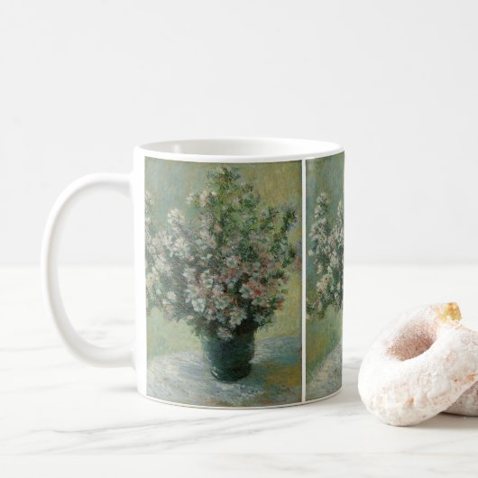 花瓶の花 by Claude Monet コーヒーマグカップ (ドーナツ)
