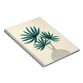 花瓶の離れミニマリストストライプのの手のひらモダンの ノートブック (右側)