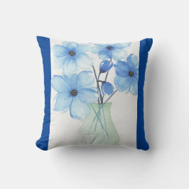花瓶の青い花注カード クッション