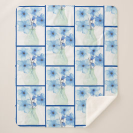 花瓶の青い花注カード シェルパブランケット