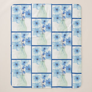 花瓶の青い花注カード シェルパブランケット