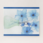 花瓶の青い花注カード ジグソーパズル (横)