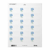 花瓶の青い花注カード ラベル (フルシート)