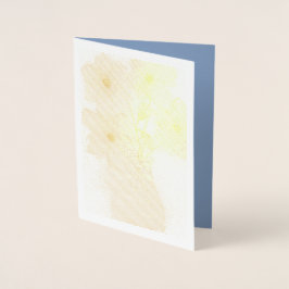 花瓶の青い花注カード 箔カード