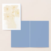 花瓶の青い花注カード 箔カード (ディスプレー)